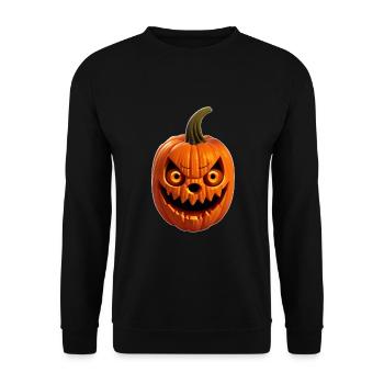 Halloween Pumpkin - Unisex Sweatshirt - black - Front - Alina (178cm) & Michal (187cm)