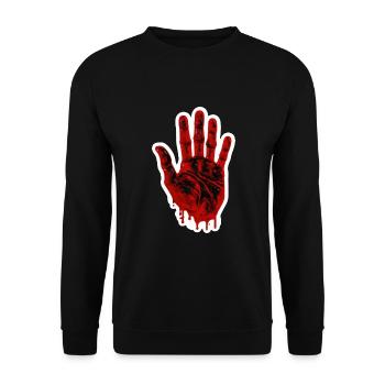 Empreinte de main sanglante d’Halloween - Sweat-shirt Unisexe - noir - Devant - Alina (178cm) & Michal (187cm)