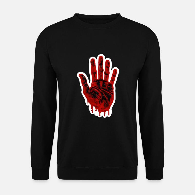 Halloween blutiger Handabdruck - Unisex Pullover - Schwarz