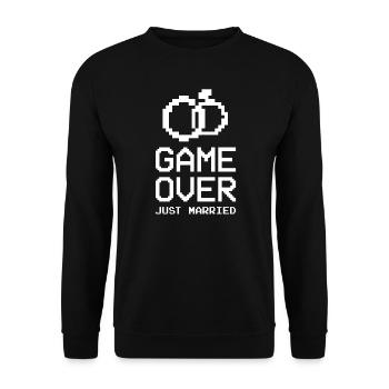 Pixel Retro Gaming - Game Over - Just married - - Unisex Sweatshirt - black - Front - Alina (178cm) & Michal (187cm)