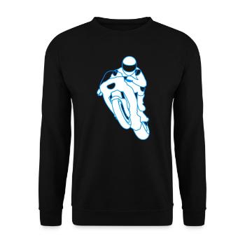MotoGP Wheelie 2-farbig - Unisex Pullover - Schwarz - Vorne - Alina (178cm) & Michal (187cm)
