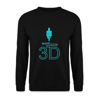 3d Druck - 3d Printer Printing Geschenk - Unisex Pullover - Schwarz - Vorne - Alina (178cm) & Michal (187cm)