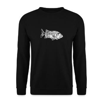 Vintage Soldier Fish - Hussar Fish Fan - Unisex Sweatshirt - black - Front - Alina (178cm) & Michal (187cm)