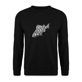 Conception de poisson perche pour les pêcheurs de carnassiers - Sweat-shirt Unisexe - noir - Devant - Alina (178cm) & Michal (187cm)