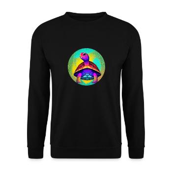 Schildkröte - Unisex Pullover - Schwarz - Vorne - Alina (178cm) & Michal (187cm)