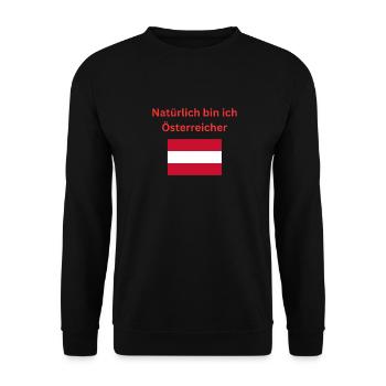 Natürlich bin ich Österreicher - Unisex Pullover - Schwarz - Vorne - Alina (178cm) & Michal (187cm)