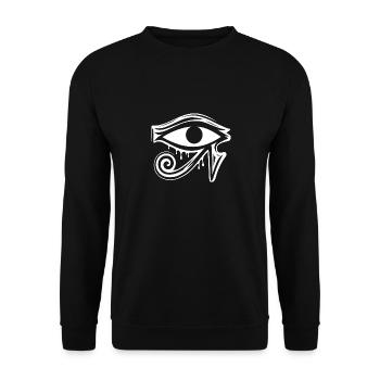 Symbole de l’œil d’Horus en Égypte - Sweat-shirt Unisexe - noir - Devant - Alina (178cm) & Michal (187cm)