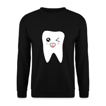 Tooth, Teeth, Dentist Costume Carnival Carnival - Unisex Sweatshirt - black - Front - Alina (178cm) & Michal (187cm)