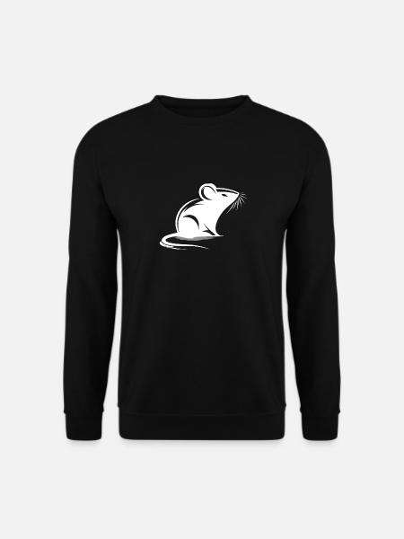 Maus Zeichnung Tattoo Style - Unisex Pullover - Schwarz