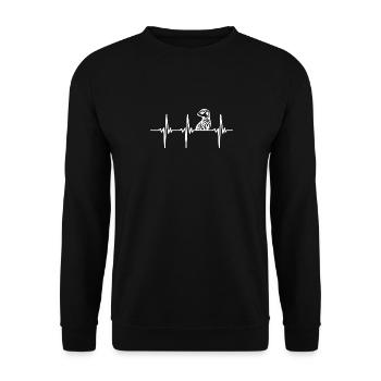 Battement de cœur pour le tatouage de suricate tribal mignon - Sweat-shirt Unisexe - noir - Devant - Alina (178cm) & Michal (187cm)
