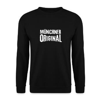 Münchner Original Geschenkidee München Müchnerin - Unisex Pullover - Schwarz - Vorne - Alina (178cm) & Michal (187cm)