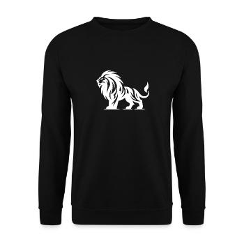 Tribal lion with big mane - Unisex Sweatshirt - black - Front - Alina (178cm) & Michal (187cm)