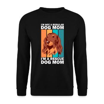 Rettungshund Mama Tierheimarbeiter - Unisex Pullover - Schwarz - Vorne - Alina (178cm) & Michal (187cm)