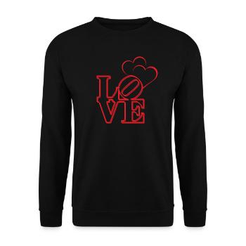 LIEBE DIE MENSCHEN UM DICH HERUM - Unisex Pullover - Schwarz - Vorne - Alina (178cm) & Michal (187cm)