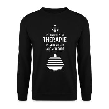 Ich Muss Nur Auf Mein Boot für einen - Unisex Pullover - Schwarz - Vorne - Alina (178cm) & Michal (187cm)