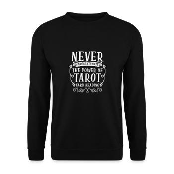 Never Underestimate The Power Of Awesome Tarot - Unisex Pullover - Schwarz - Vorne - Alina (178cm) & Michal (187cm)