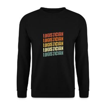 Vintage Logistician For A Logistics Expert - Unisex Sweatshirt - black - Front - Alina (178cm) & Michal (187cm)