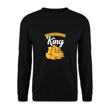 Awesome Warehouse King pour l’humour logisticien - Sweat-shirt Unisexe - noir - Devant - Alina (178cm) & Michal (187cm)
