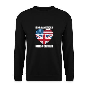 Kinda American Kinda British Cool Half American - Sweat-shirt Unisexe - noir - Devant - Alina (178cm) & Michal (187cm)
