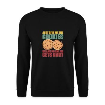 Just Give Me The Retro Cookies For The Cookie - Unisex Sweatshirt - black - Front - Alina (178cm) & Michal (187cm)