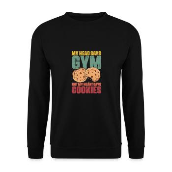 My Head Says Gym Funny Cookies Cookie Decorator - Unisex Sweatshirt - black - Front - Alina (178cm) & Michal (187cm)