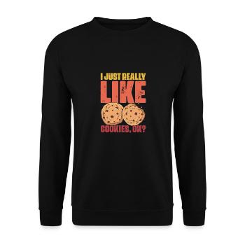 I Just Really Like Retro Cookies For Cookie Lover - Unisex Sweatshirt - black - Front - Alina (178cm) & Michal (187cm)
