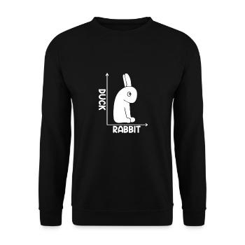 Awesome Duck Or Rabbit Optical Illusion For A - Unisex Sweatshirt - black - Front - Alina (178cm) & Michal (187cm)