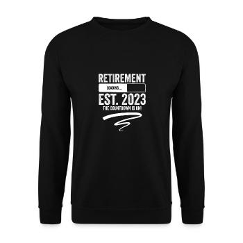 Retirement Loading 2023 Funny Retirement - Unisex Sweatshirt - black - Front - Alina (178cm) & Michal (187cm)