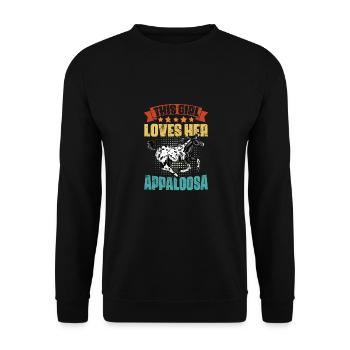 Vintage Appaloosa Horse Girl For A Spotted Appy - Unisex Sweatshirt - black - Front - Alina (178cm) & Michal (187cm)