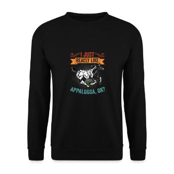 Vintage J’aime vraiment Appaloosa Horse pour un - Sweat-shirt Unisexe - noir - Devant - Alina (178cm) & Michal (187cm)