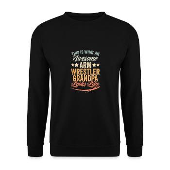 Bras de fer vintage grand-père pour un bras de fer - Sweat-shirt Unisexe - noir - Devant - Alina (178cm) & Michal (187cm)