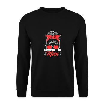 Super bras de fer maman chignon désordonné pour bras - Sweat-shirt Unisexe - noir - Devant - Alina (178cm) & Michal (187cm)