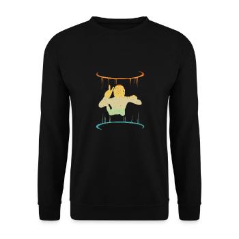 Vintage Indoor Skydiving For Bodyflying Hobby - Unisex Pullover - Schwarz - Vorne - Alina (178cm) & Michal (187cm)