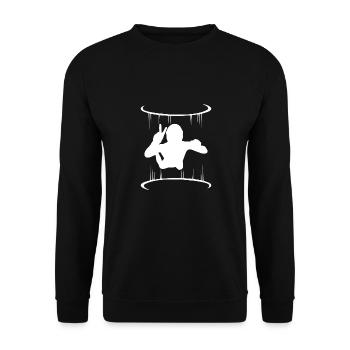 Awesome Indoor Skydiving For Bodyflying Hobby - Unisex Pullover - Schwarz - Vorne - Alina (178cm) & Michal (187cm)
