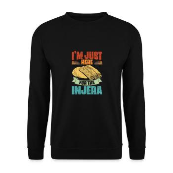 Vintage I'm Just Here For The Injera Ethiopian - Unisex Pullover - Schwarz - Vorne - Alina (178cm) & Michal (187cm)
