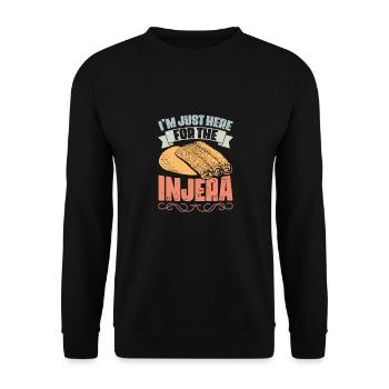 Retro I'm Just Here For The Injera For Ethiopian - Unisex Pullover - Schwarz - Vorne - Alina (178cm) & Michal (187cm)