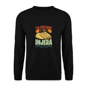 Vintage I'm Just Here For The Injera An Ethiopian - Unisex Pullover - Schwarz - Vorne - Alina (178cm) & Michal (187cm)