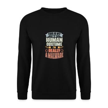 This Is My Human Costume I'm Really A Malware - Unisex Sweatshirt - black - Front - Alina (178cm) & Michal (187cm)