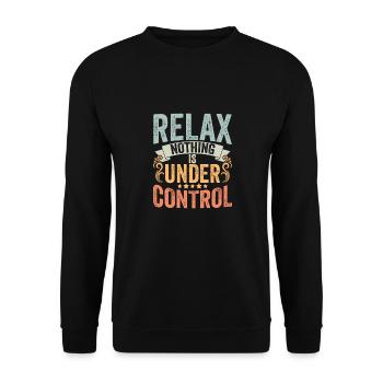 Retro Nothing Is Under Control For Sarcastic Yoga - Unisex Sweatshirt - black - Front - Alina (178cm) & Michal (187cm)