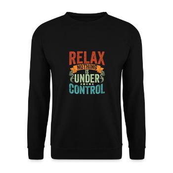 Vintage Nothing Is Under Control Meditation Yoga - Unisex Sweatshirt - black - Front - Alina (178cm) & Michal (187cm)
