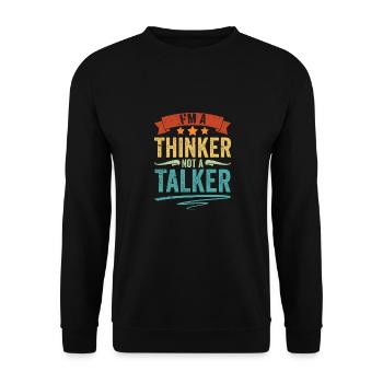 Vintage Introverted Personality I Am A Thinker Not - Unisex Sweatshirt - black - Front - Alina (178cm) & Michal (187cm)