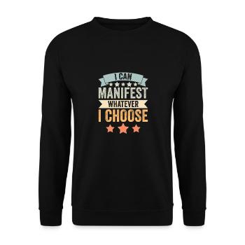 Vintage Manifest Positivity I Can Manifest - Unisex Sweatshirt - black - Front - Alina (178cm) & Michal (187cm)