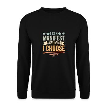 Cool Positive Manifestation I Can Manifest - Unisex Pullover - Schwarz - Vorne - Alina (178cm) & Michal (187cm)