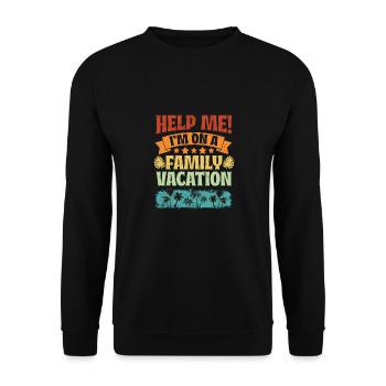 Beach Vacation Vibe Vintage Help Me I'm On A - Unisex Sweatshirt - black - Front - Alina (178cm) & Michal (187cm)