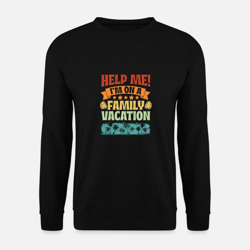 Beach Vacation Vibe Vintage Help Me I'm On A - Unisex Pullover - Schwarz