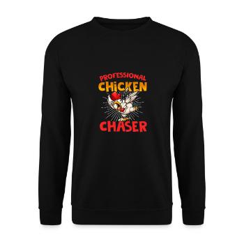 Professional Chicken Chaser Funny Chicken Farmer - Unisex Pullover - Schwarz - Vorne - Alina (178cm) & Michal (187cm)