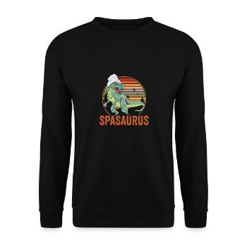 Funny Spasaurus Rex A Dinosaur Lover Relaxing Spa - Unisex Sweatshirt - black - Front - Alina (178cm) & Michal (187cm)