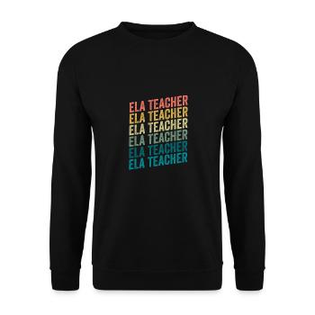 Retro Vintage ELA Teacher For English Language - Unisex Sweatshirt - black - Front - Alina (178cm) & Michal (187cm)