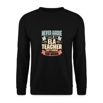 Funny ELA Teaching Humor For English Language Arts - Unisex Sweatshirt - black - Front - Alina (178cm) & Michal (187cm)