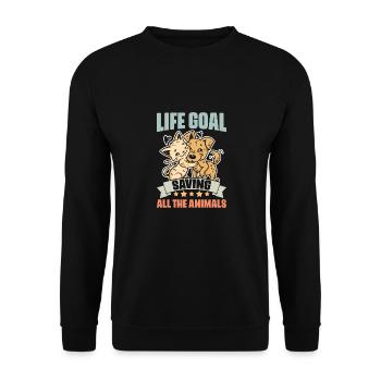 Objectif de vie Sauver tous les animaux pour un vétérinaire Med - Sweat-shirt Unisexe - noir - Devant - Alina (178cm) & Michal (187cm)